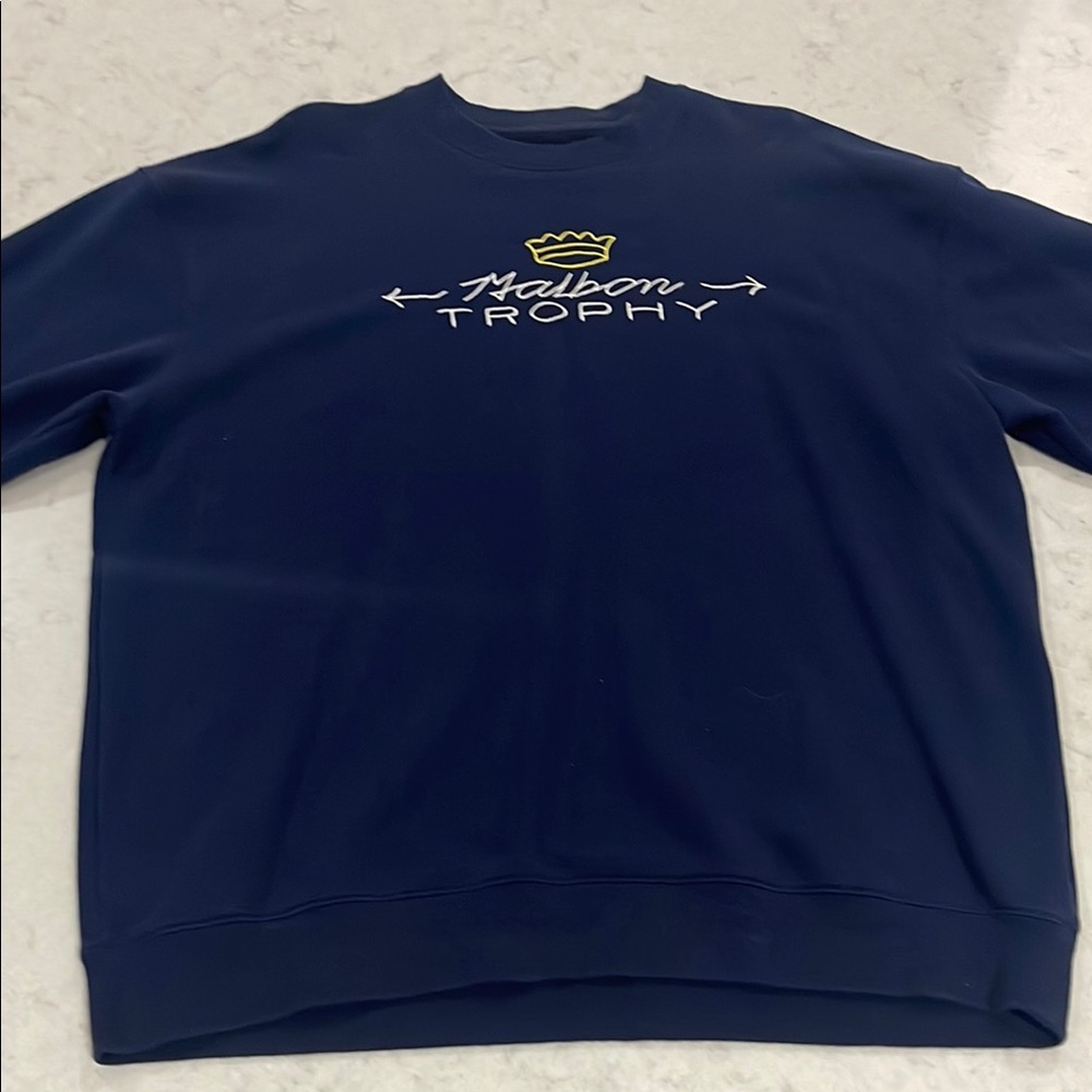 Malbon "trophy" crewneck size XXL navy blue in great condition